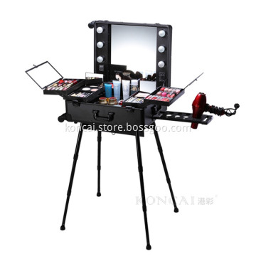 High Quality Makeup Case with lights/mirror/stand legs